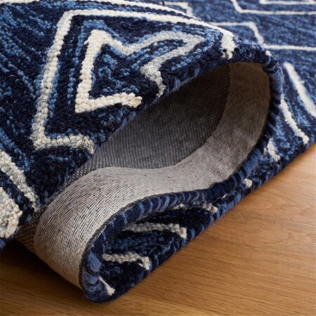 Safavieh 6 x 6 ft. Metro Hand Tufted Wool & Cotton Latex Round Area Rug; Navy & Ivory MET459N-6R